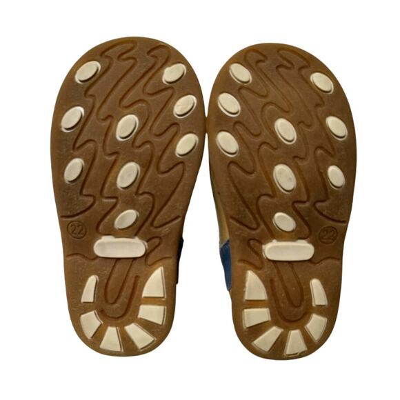 Toddler Tan & Blue Strap Shoes – Approx US Size 7 (6" Sole Length) - Picture 4 of 7